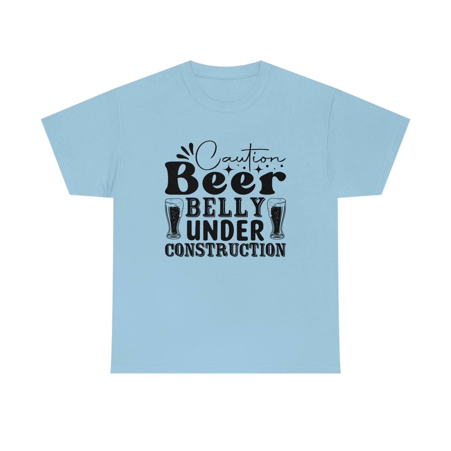 Beer Belly Under Construction - Black - Unisex Heavy Cotton Tee