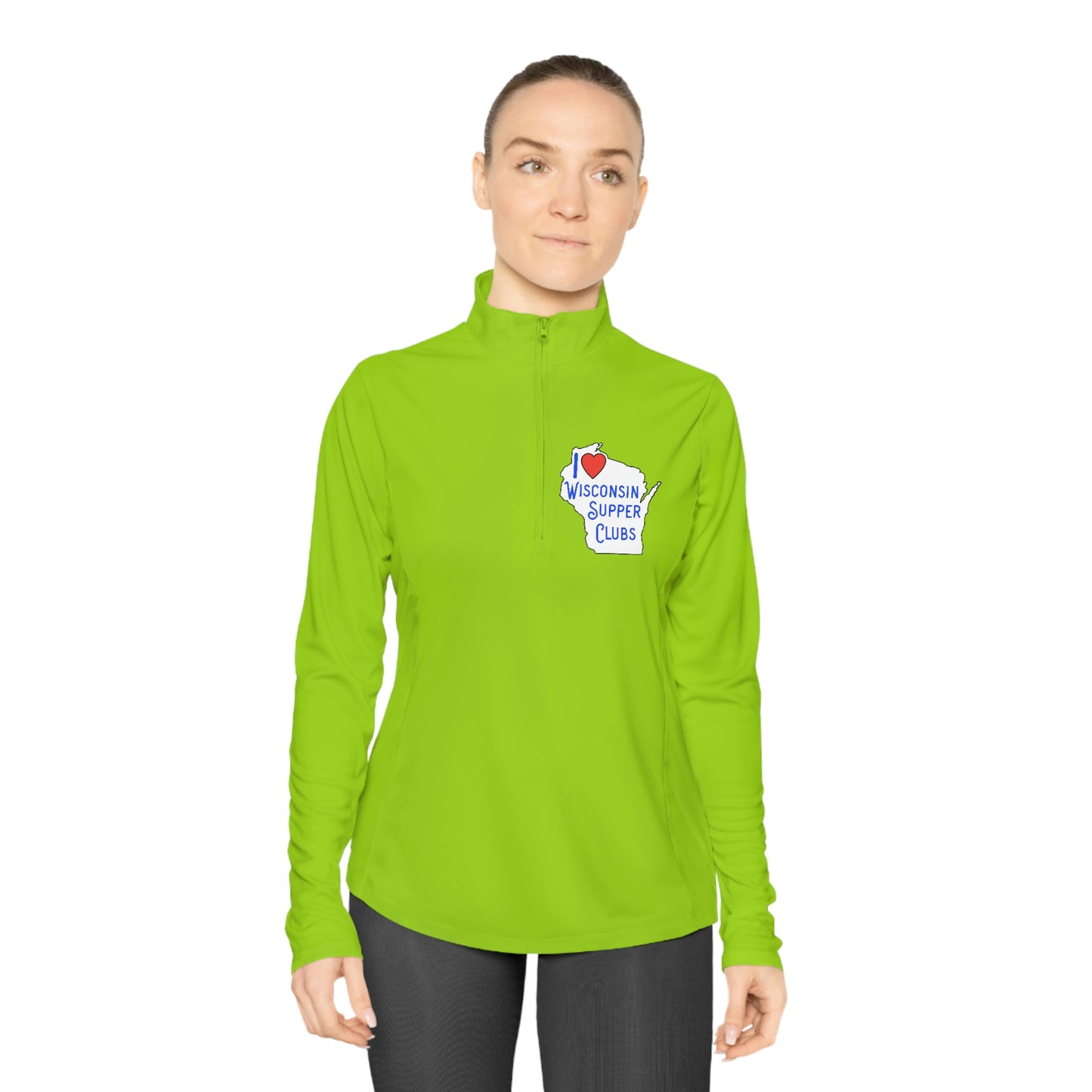 I Love Wisconsin Supper Clubs - Ladies Quarter-Zip Pullover