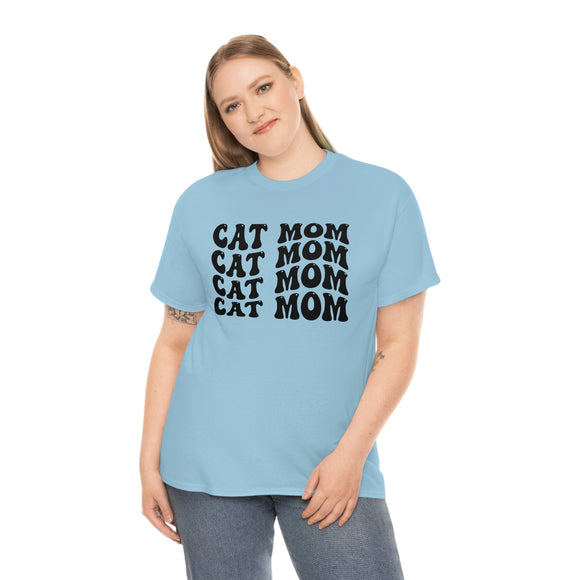 Retro Cat Mom - Unisex Heavy Cotton Tee