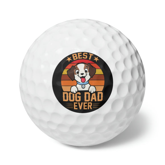 Best Dog Dad Ever - Circle - Golf Balls, 6pcs