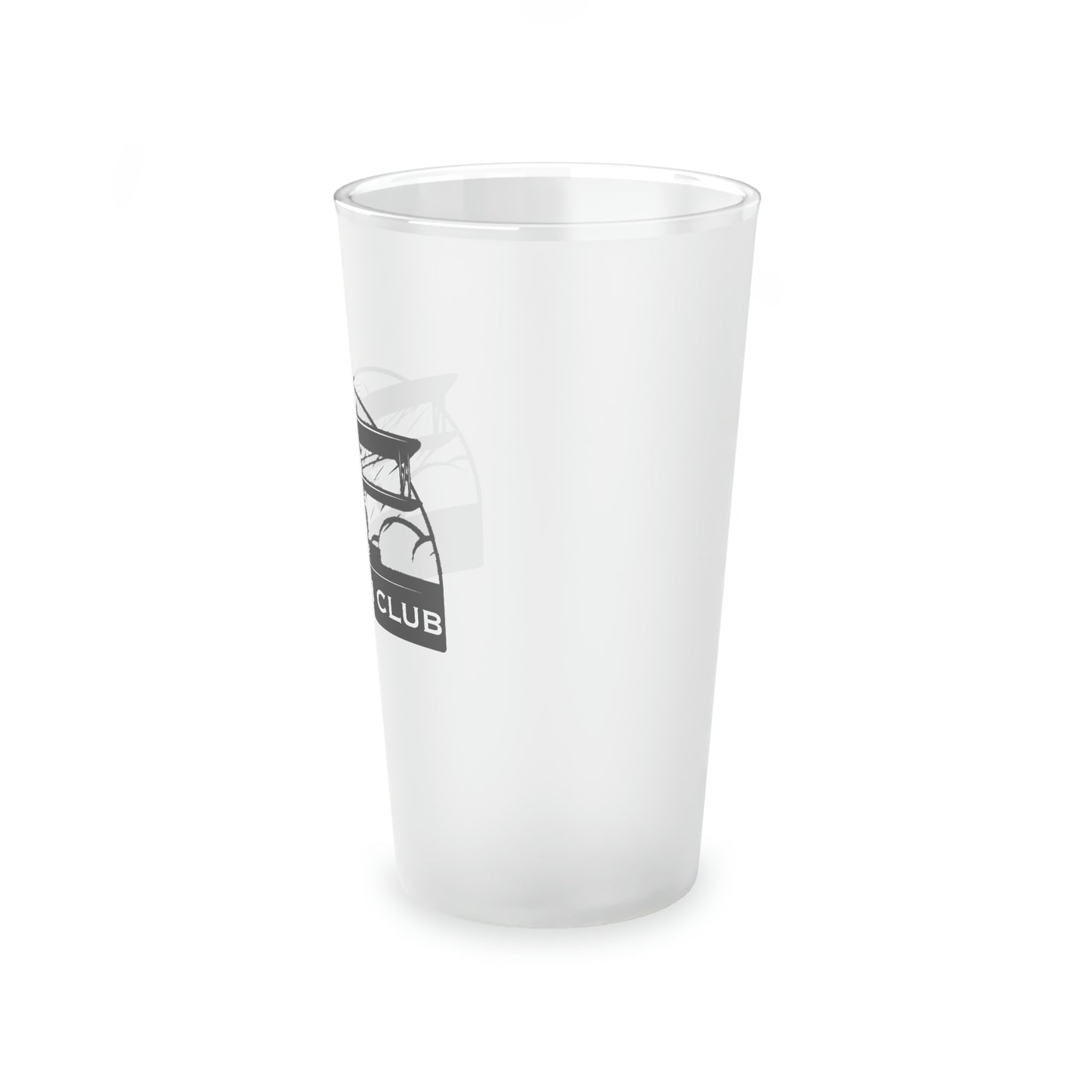 Mile High Club - Biplane - Black - Frosted Pint Glass, 16oz