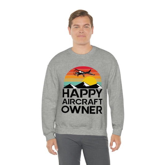 Happy Aircraft Owner - Retro - Unisex Heavy Blend™ Crewneck Sweatshirt