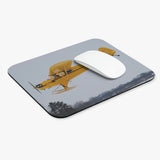 Yellow Cub On Skis - Flying - Mouse Pad (Rectangle)