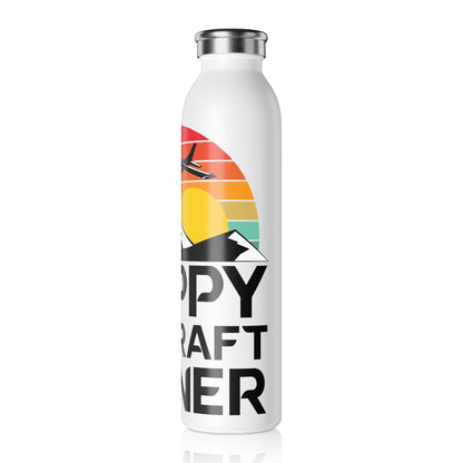 Happy Aircraft Owner - Retro - Slim Water Bottle