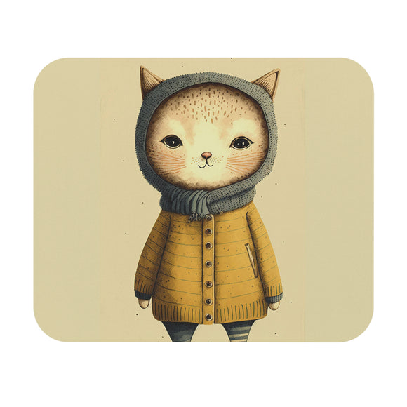 Cute Cat In A Coat - Mouse Pad (Rectangle)