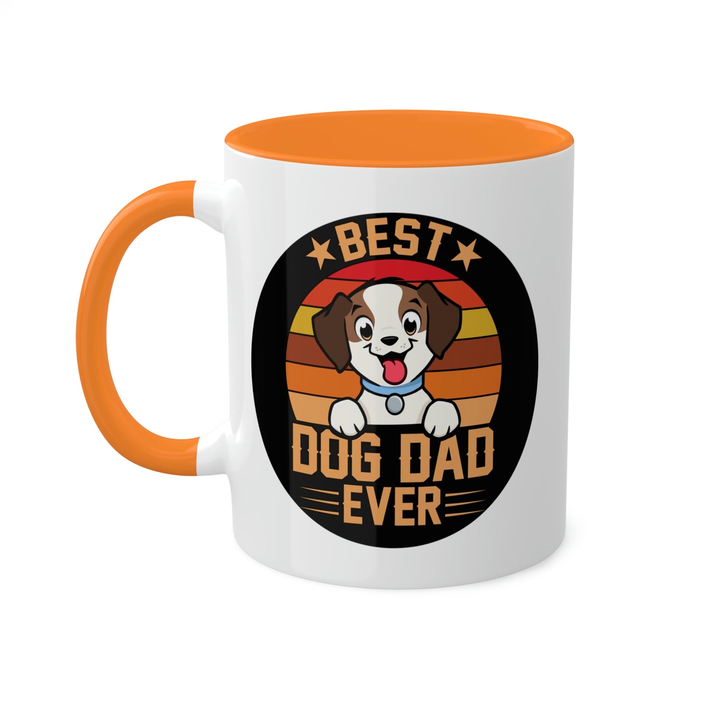 Best Dog Dad Ever - Circle - Colorful Mugs, 11oz