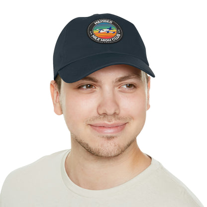 Mile High Club - Member - Circle - Dad Hat with Leather Patch (Round)