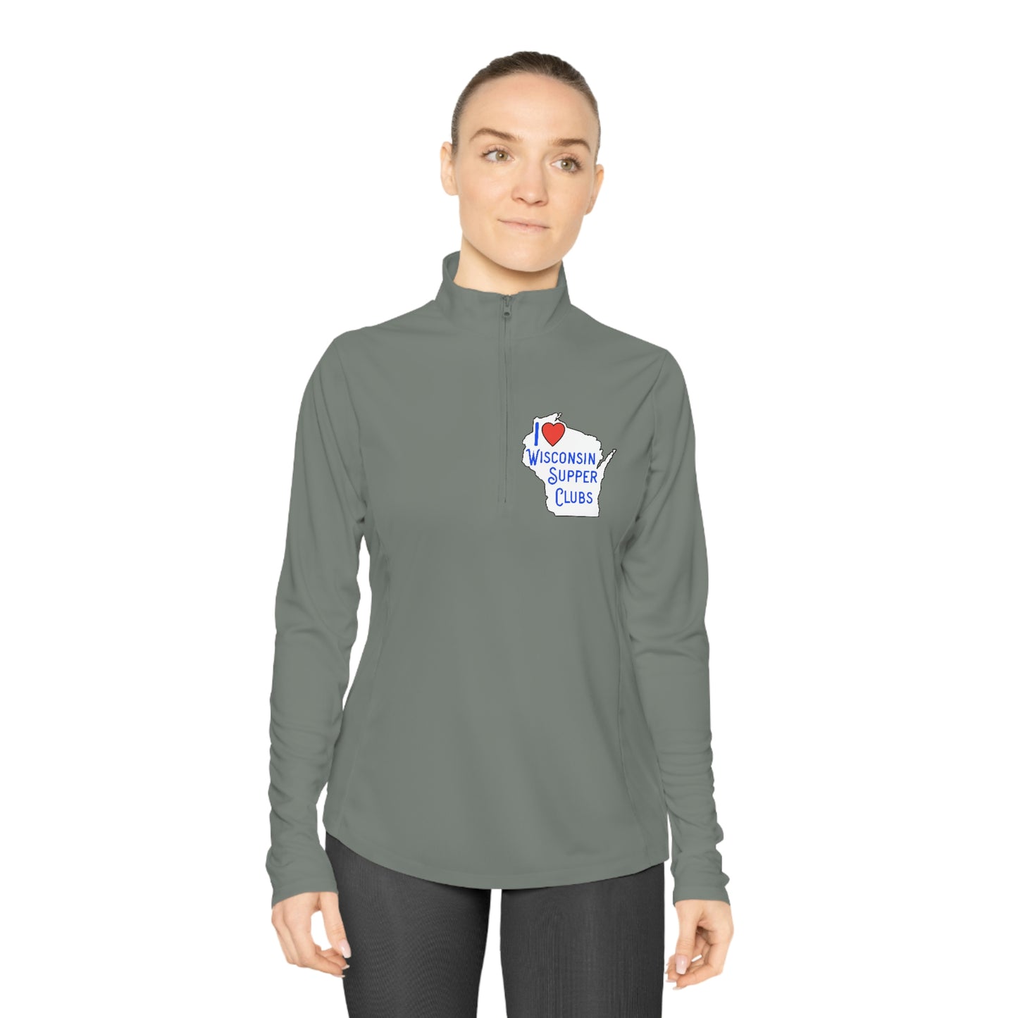 I Love Wisconsin Supper Clubs - Ladies Quarter-Zip Pullover