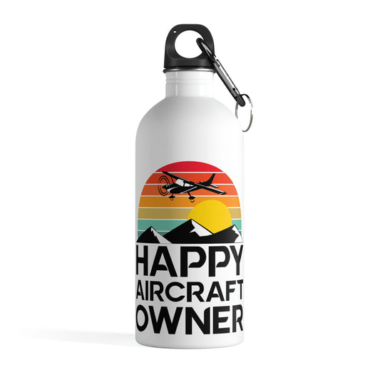 Happy Aircraft Owner - Retro - Stainless Steel Water Bottle