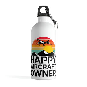 Happy Aircraft Owner - Retro - Stainless Steel Water Bottle