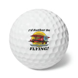 I'd Rather Be Flying - Biplane - Golf Balls, 6pcs