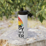 Happy Aircraft Owner - Retro - Stainless Steel Water Bottle, Sports Lid - 18 oz.