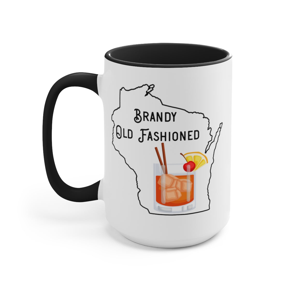 Wisconsin Brandy Old Fashioned - Two-Tone Coffee Mugs, 15oz