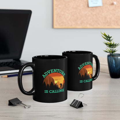 Adventure Is Calling - Sunset - 11oz Black Mug