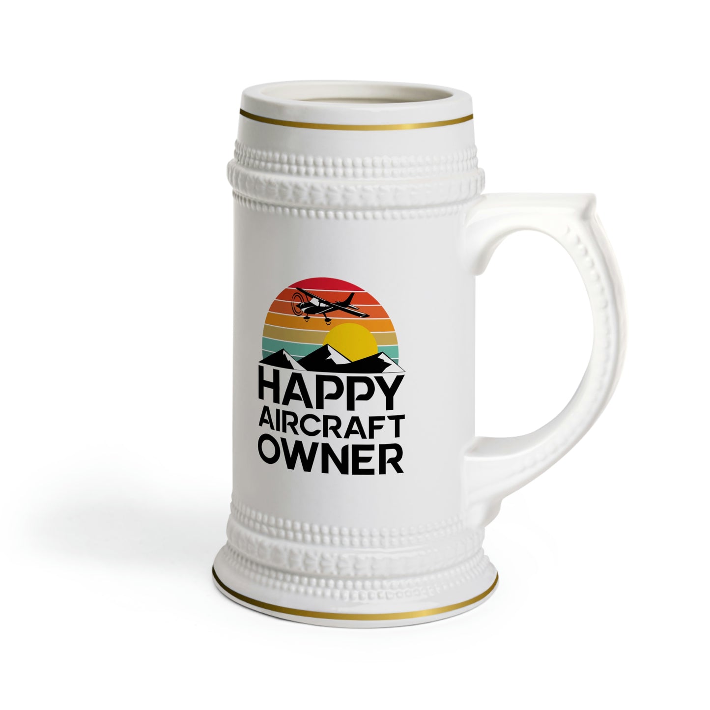 Happy Aircraft Owner - Retro - Beer Stein Mug