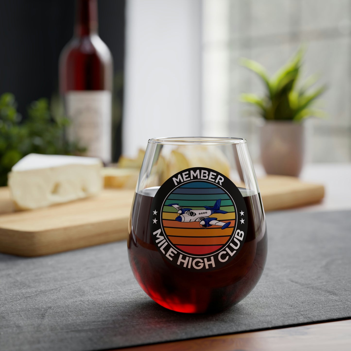 Mile High Club - Member - Circle - Stemless Wine Glass, 11.75oz