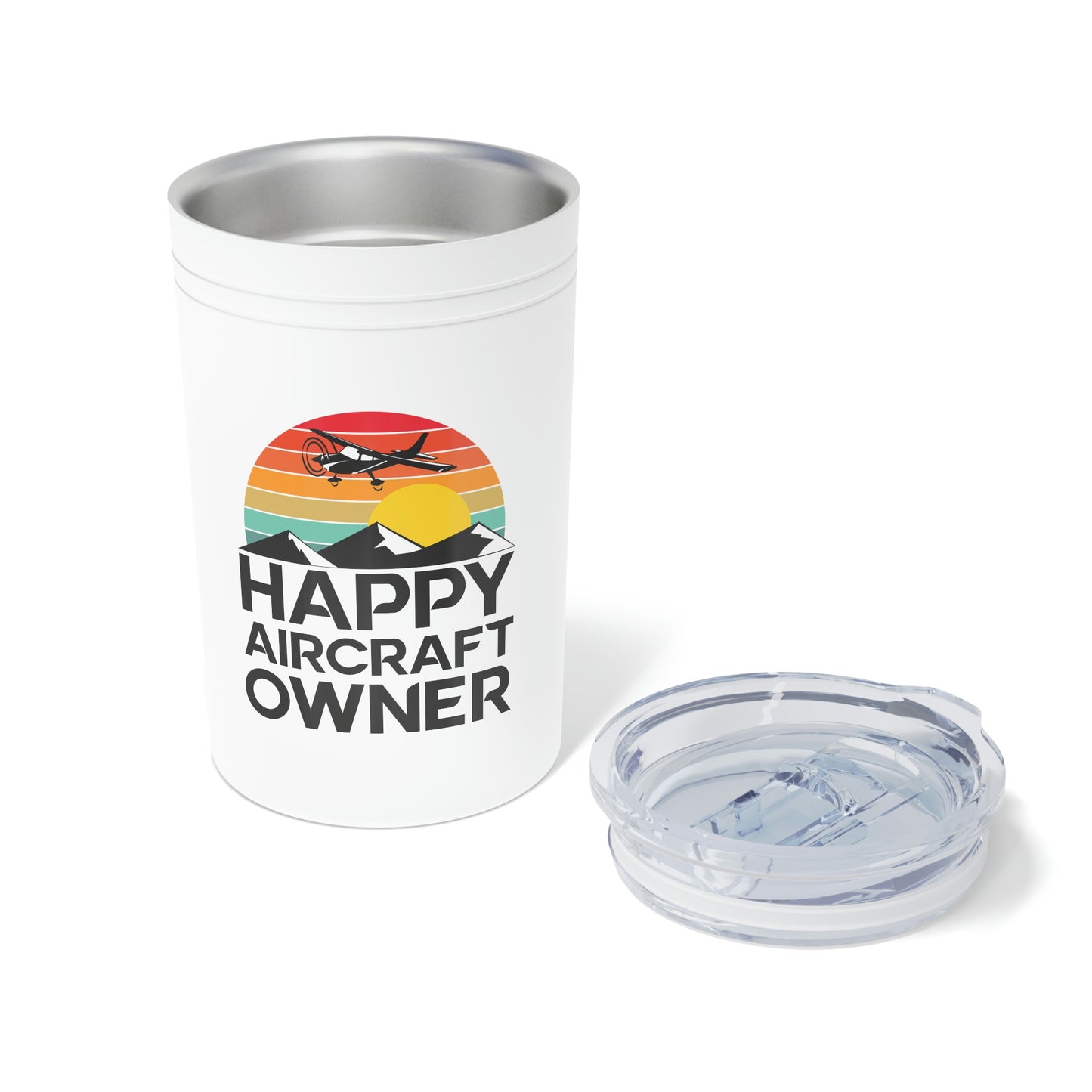 Happy Aircraft Owner - Retro - Vacuum Insulated Tumbler, 11ozD