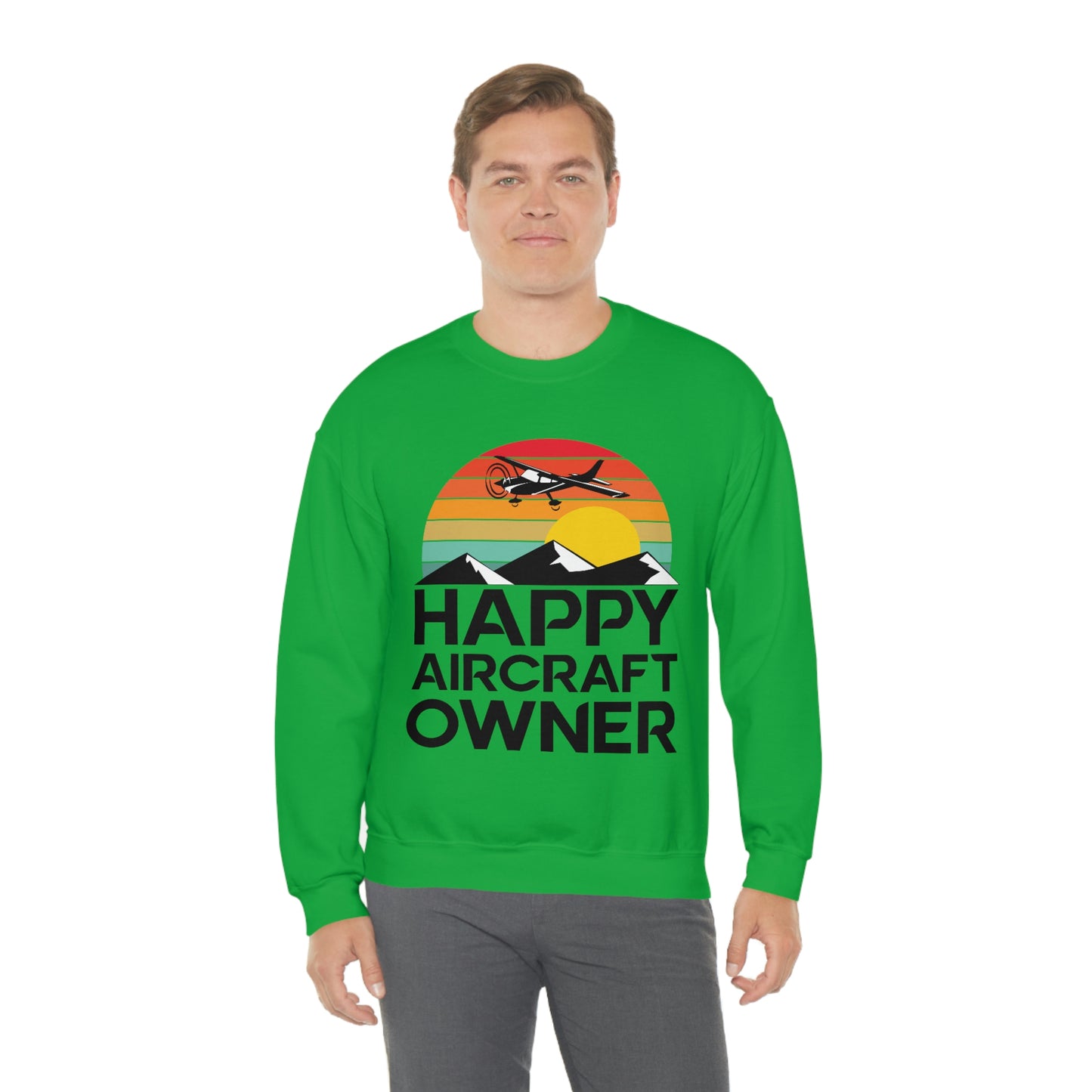 Happy Aircraft Owner - Retro - Unisex Heavy Blend™ Crewneck Sweatshirt