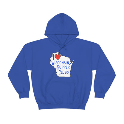 I Love Wisconsin Supper Clubs - Unisex Heavy Blend™ Hooded Sweatshirt