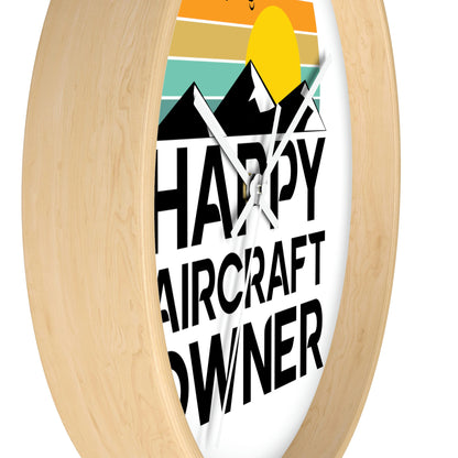 Happy Aircraft Owner - Retro - Circle - Wall Clock