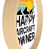 Happy Aircraft Owner - Retro - Circle - Wall Clock