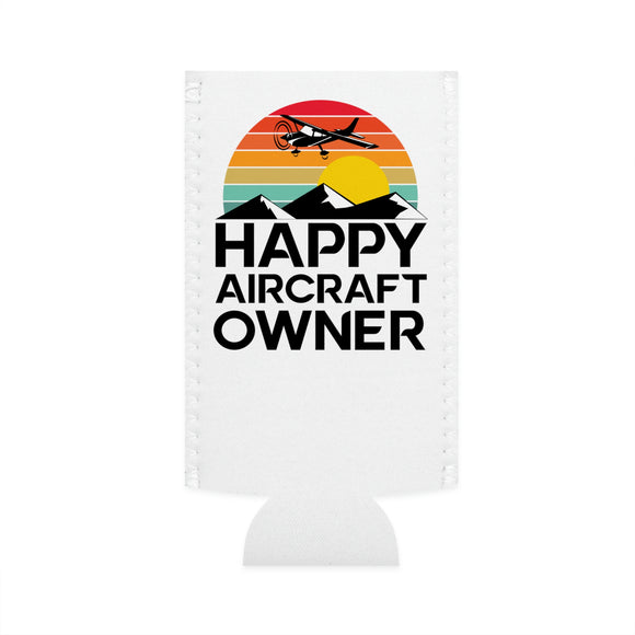 Happy Aircraft Owner - Retro - Slim Can Cooler