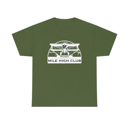 Mile High Club - Biplane - White - Unisex Heavy Cotton Tee