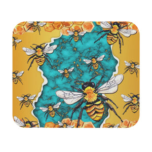 Bees - Turquoise - Mouse Pad (Rectangle)