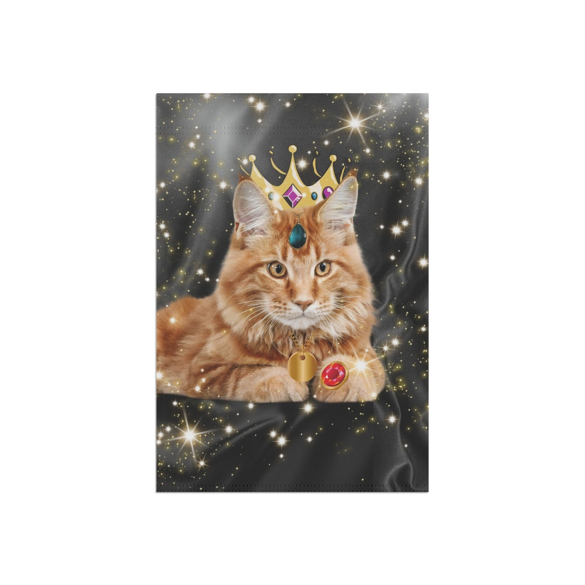 Cat - Crown & Jewels - 12" x 18" Garden Flag