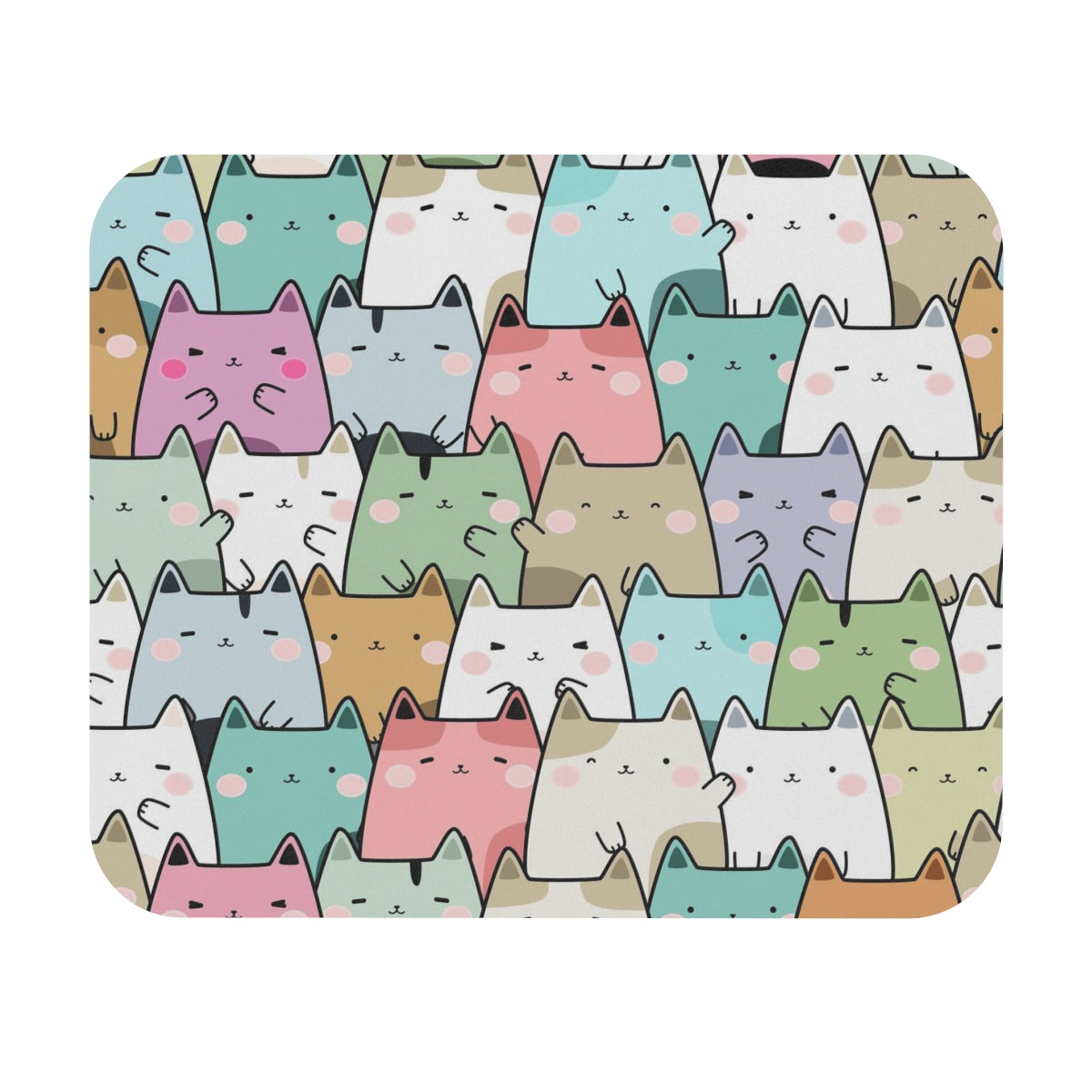 Cats - Color Pattern - Mouse Pad (Rectangle)