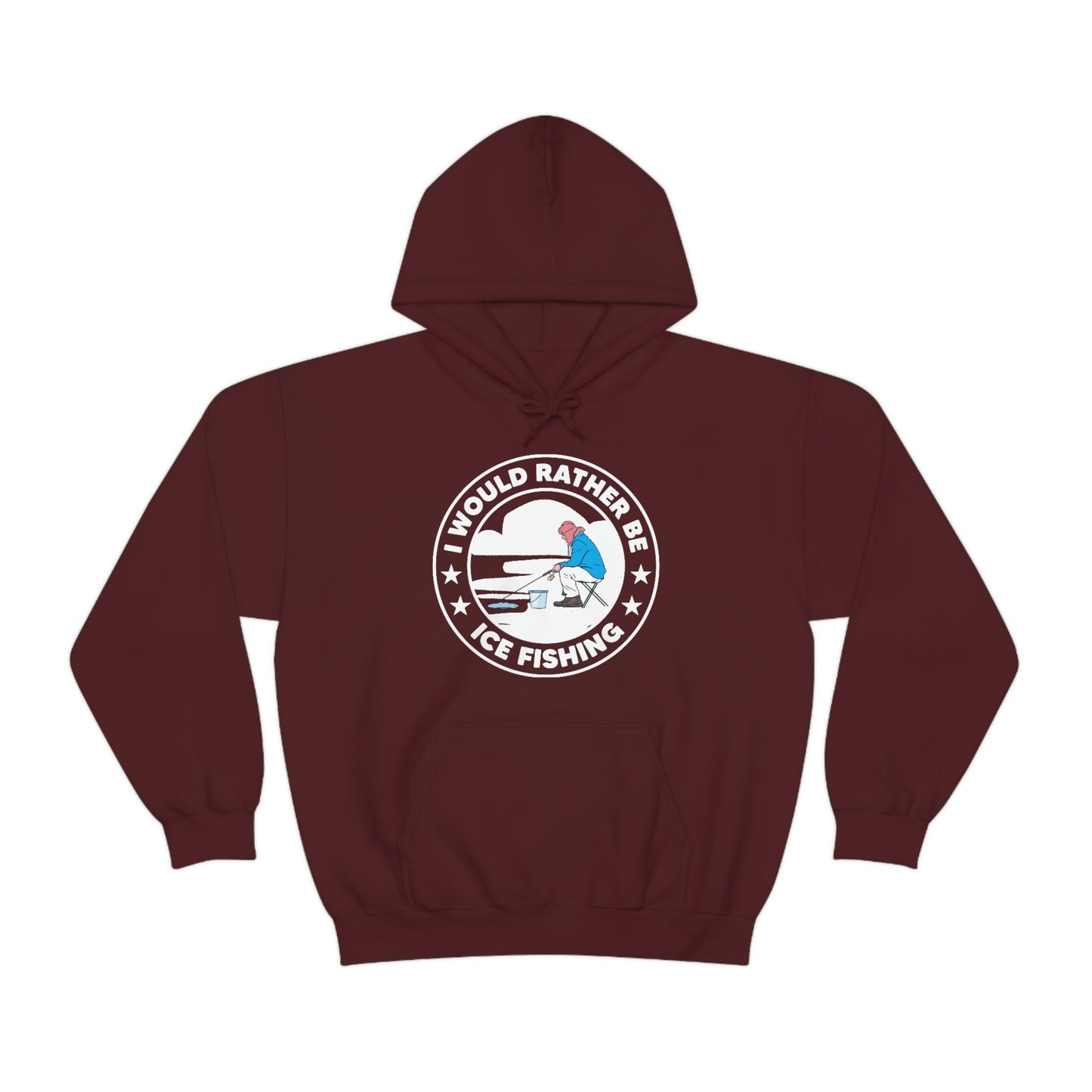 I Would Rather Be Ice Fishing - Unisex Heavy Blend™ Hooded Sweatshirt