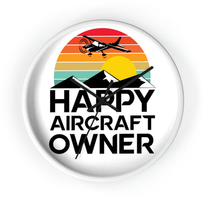 Happy Aircraft Owner - Retro - Circle - Wall Clock