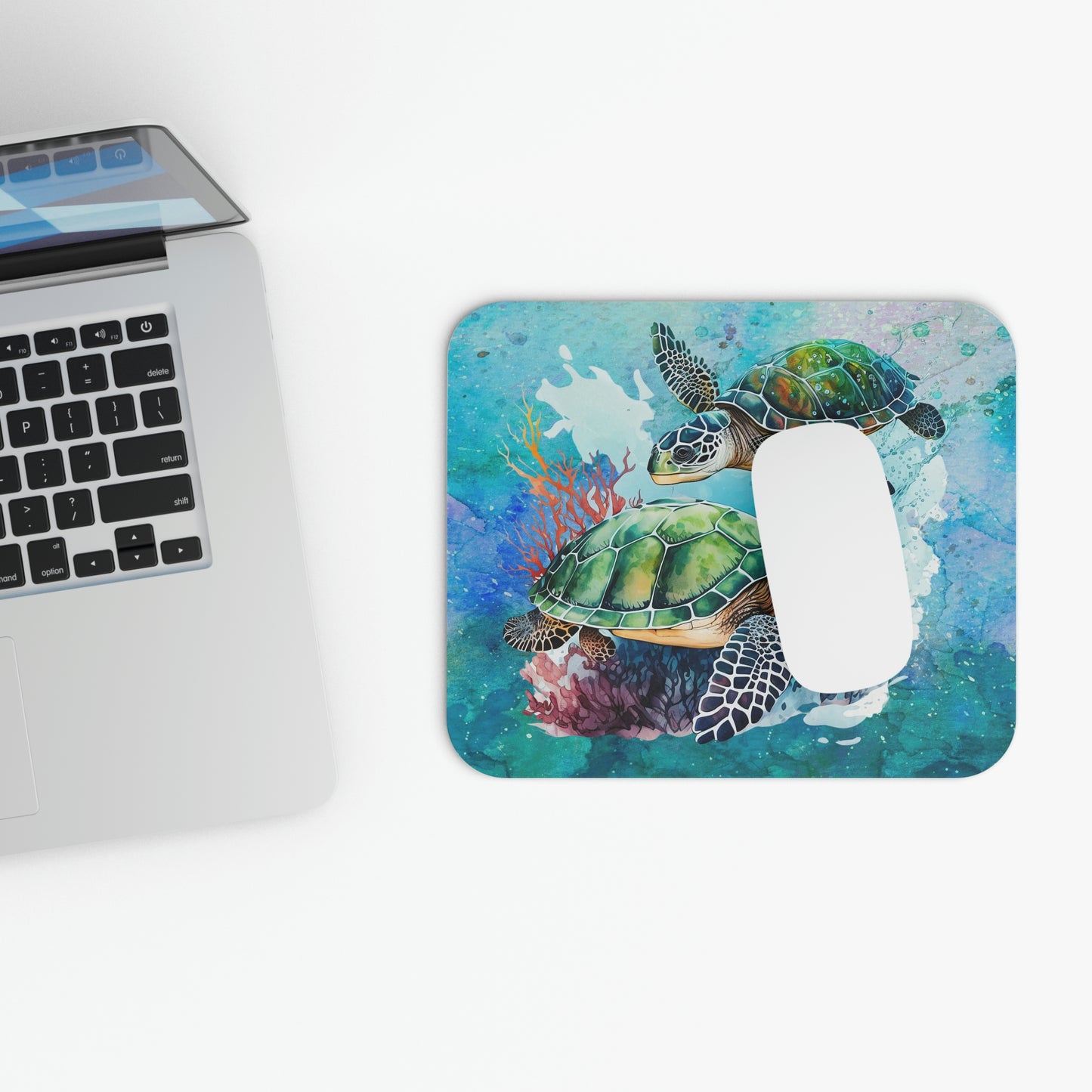 Sea Turtles - v6 - Watercolor - Mouse Pad (Rectangle)