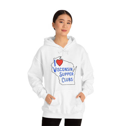 I Love Wisconsin Supper Clubs - Unisex Heavy Blend™ Hooded Sweatshirt