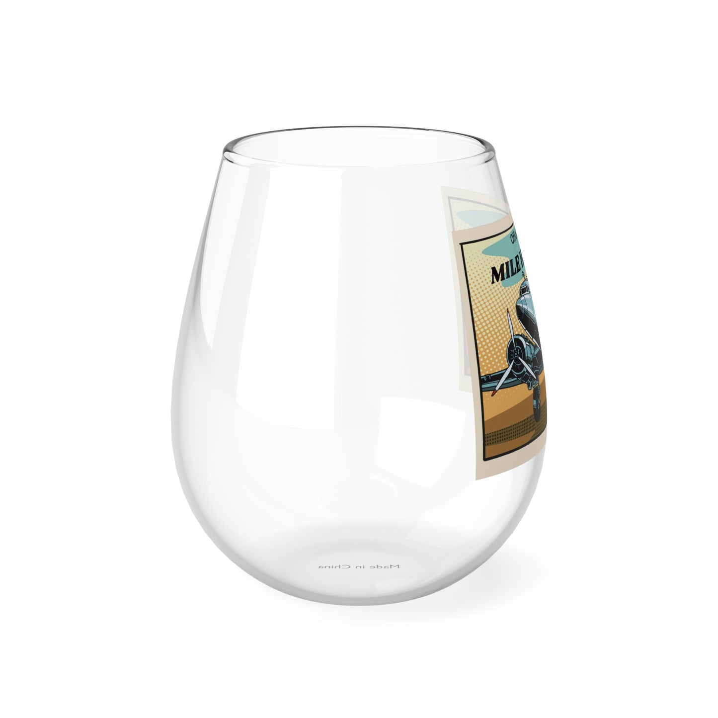 Mile High Club - DC3 - Stemless Wine Glass, 11.75oz