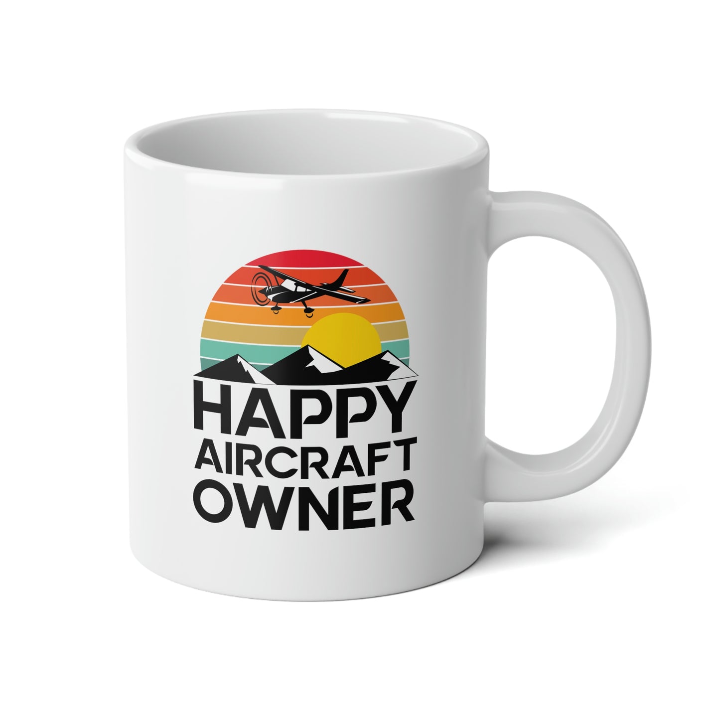 Happy Aircraft Owner - Retro - Jumbo Mug, 20oz