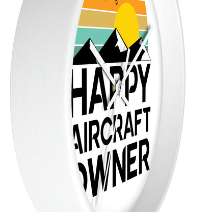 Happy Aircraft Owner - Retro - Circle - Wall Clock