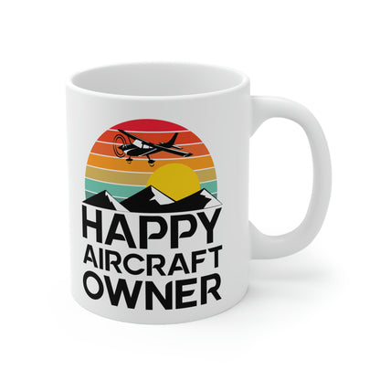 Happy Aircraft Owner - Retro - Ceramic Mug 11oz