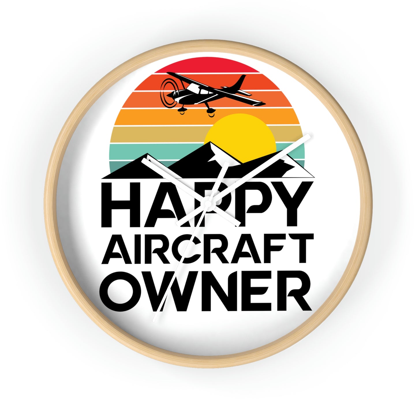 Happy Aircraft Owner - Retro - Circle - Wall Clock