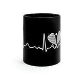 Racketball - Heartbeat - 11oz Black Mug