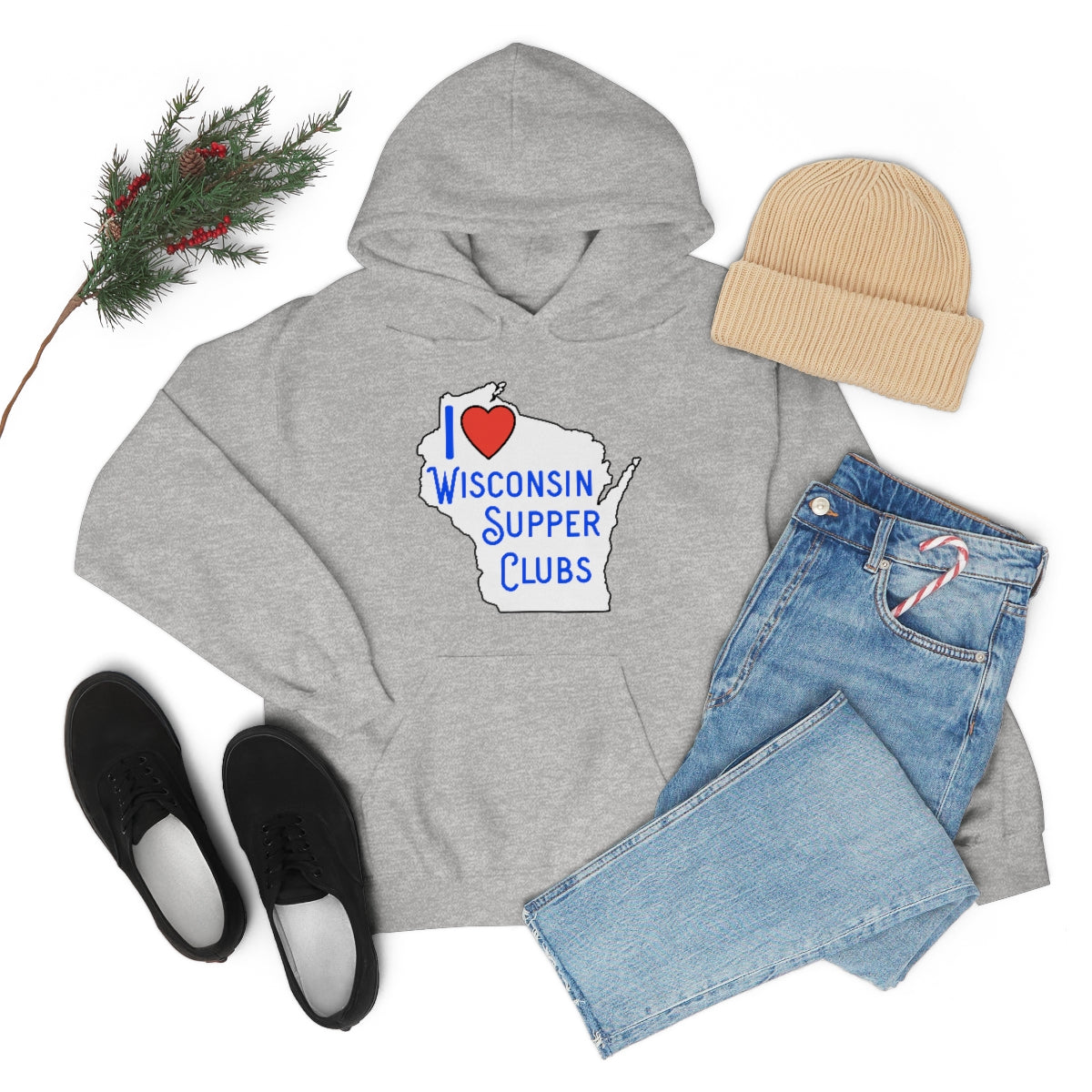 I Love Wisconsin Supper Clubs - Unisex Heavy Blend™ Hooded Sweatshirt