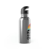 Happy Aircraft Owner - Retro - Stainless Steel Water Bottle With Straw, 20oz
