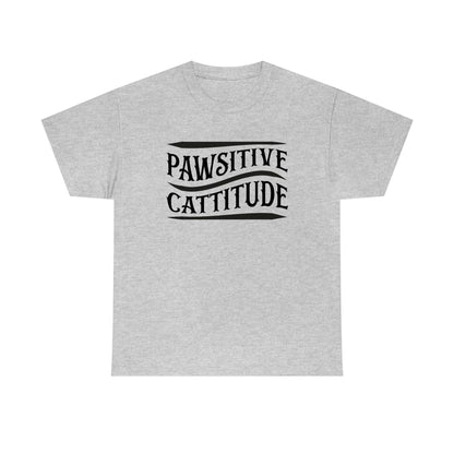 Pawsitive Cattitude - Unisex Heavy Cotton Tee