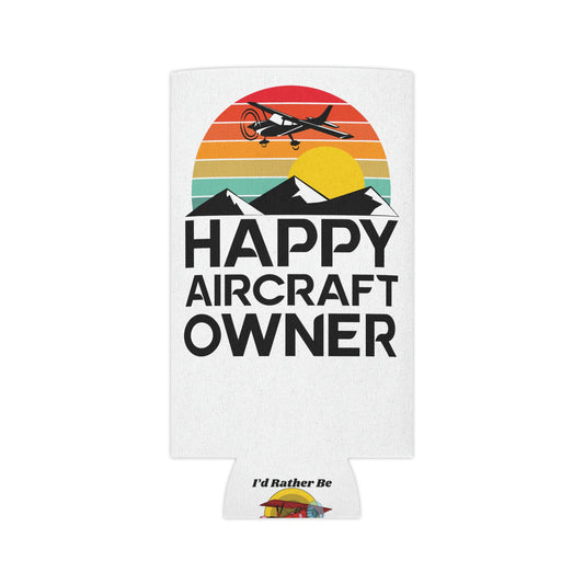 Happy Aircraft Owner - Retro - Can Cooler (Slim)