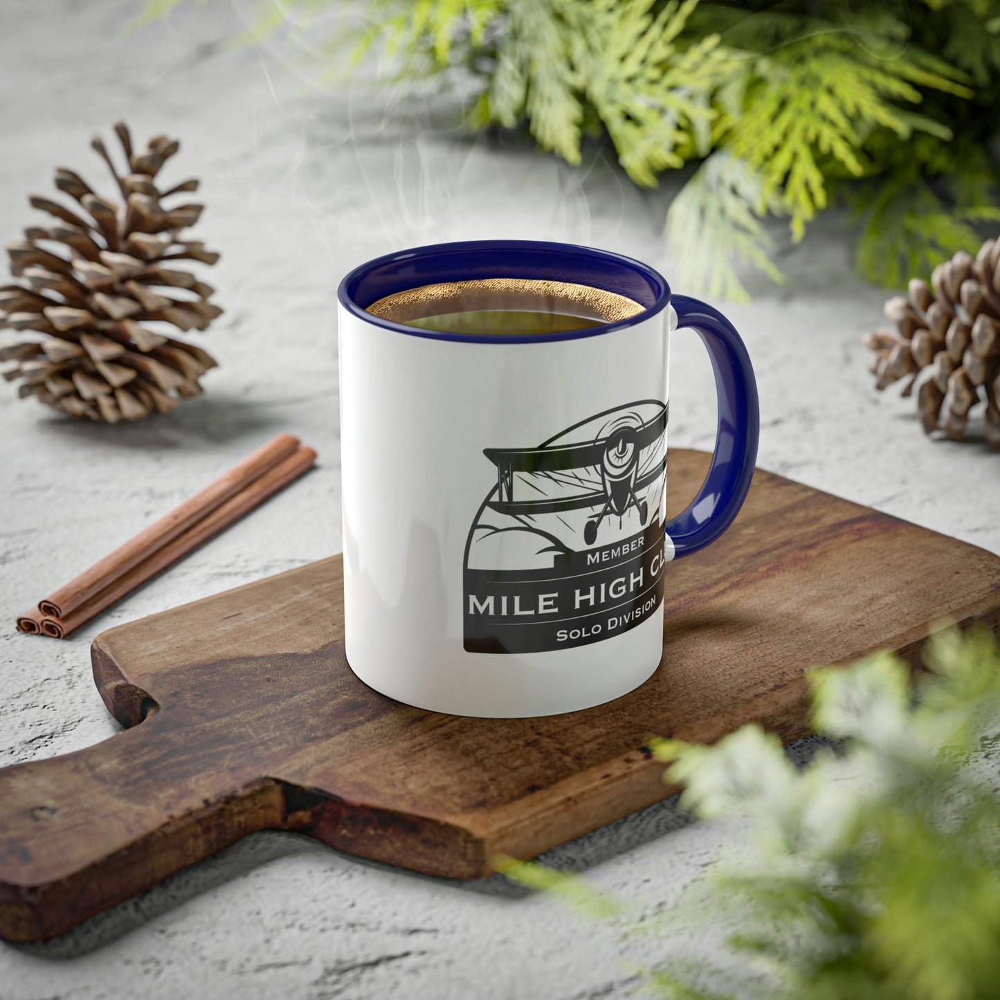 Mile High Club - Biplane - Solo Division - Black  - Colorful Mugs, 11oz