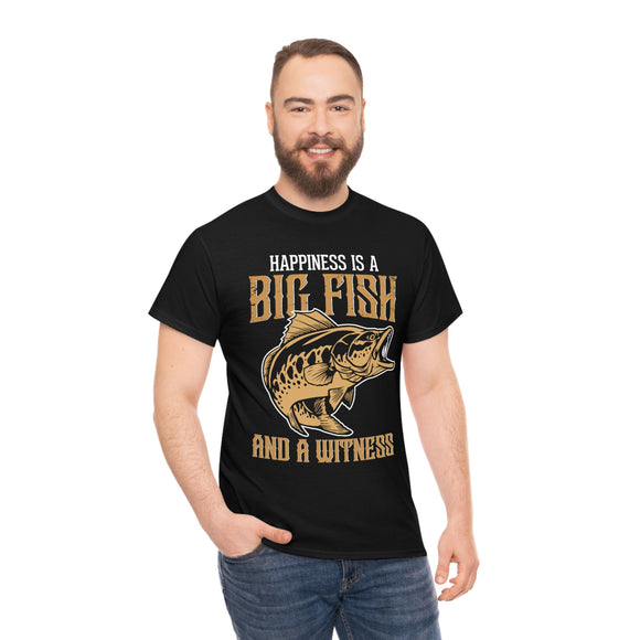 Happiness Is A Big Fish And A Witness - Unisex Heavy Cotton Tee