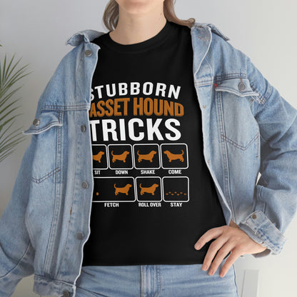 Stubborn Basset Hound Tricks - Unisex Heavy Cotton Tee