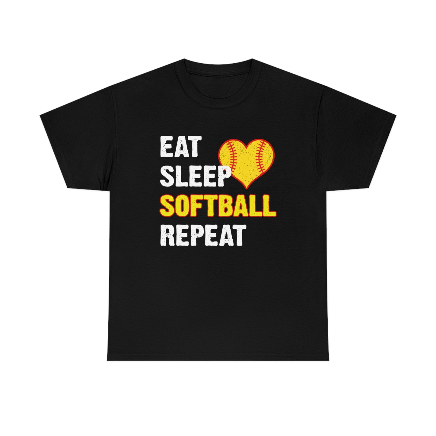 Eat - Sleep - Softball - Repeat - Unisex Heavy Cotton Tee