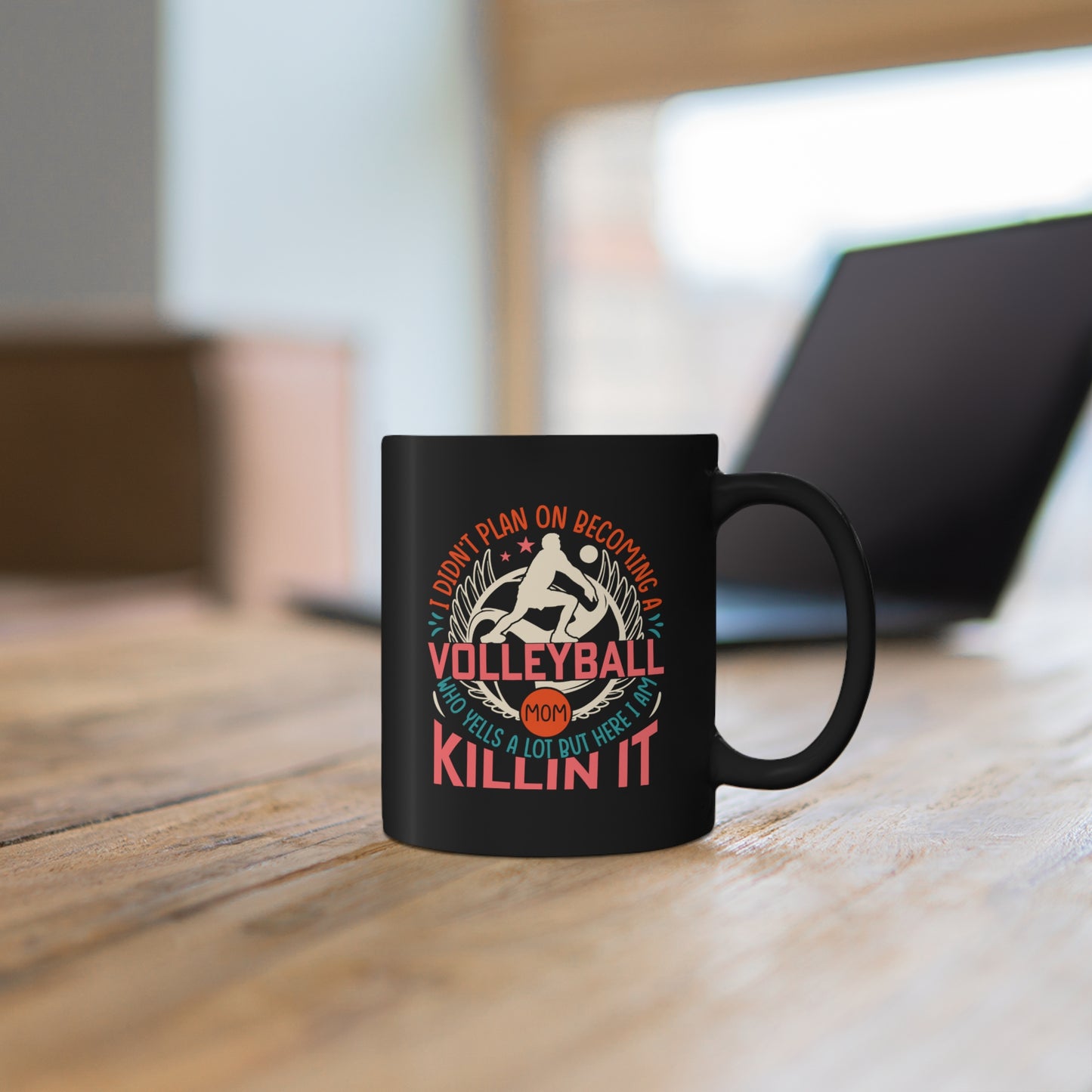 Volleyball Mom - Killin It - 11oz Black Mug