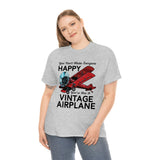 You Can't Make Everyone Happy - Biplane - Black - Unisex Heavy Cotton Tee